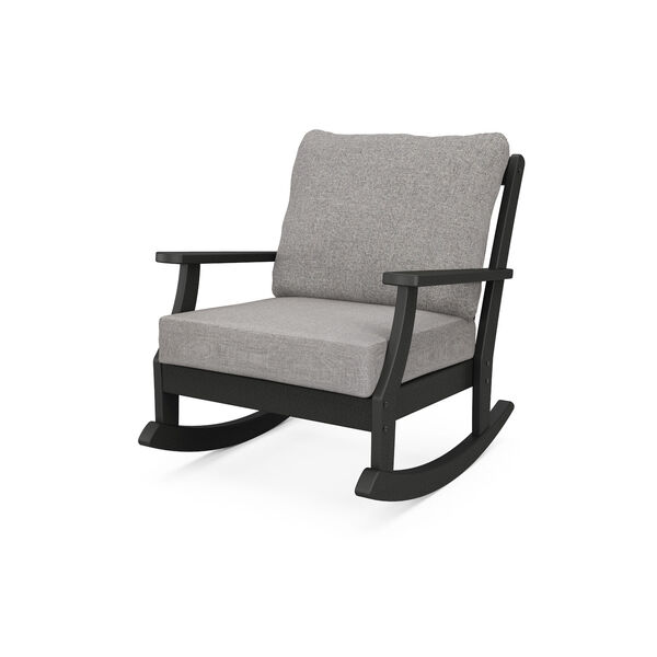 Braxton Black and Grey Mist Deep Seating Rocking Chair, image 1