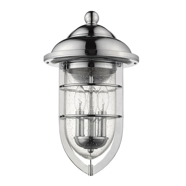 Dylan Chrome Three-Light Outdoor Wall Mount, image 3