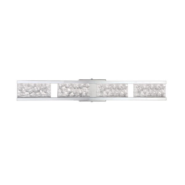 Callavio Chrome 8-Inch Four-Light LED Bath Vanity with Frosted Fossilized Ice Glass, image 2