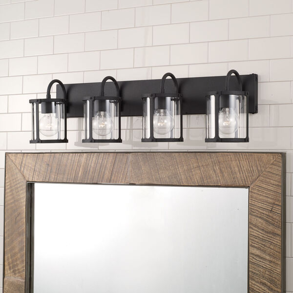 Brennen Black Iron Vanity with Clear Glass, image 3