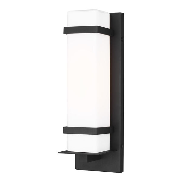 Alban Black Five-Inch One-Light Rectangular Outdoor Wall Mount, image 1