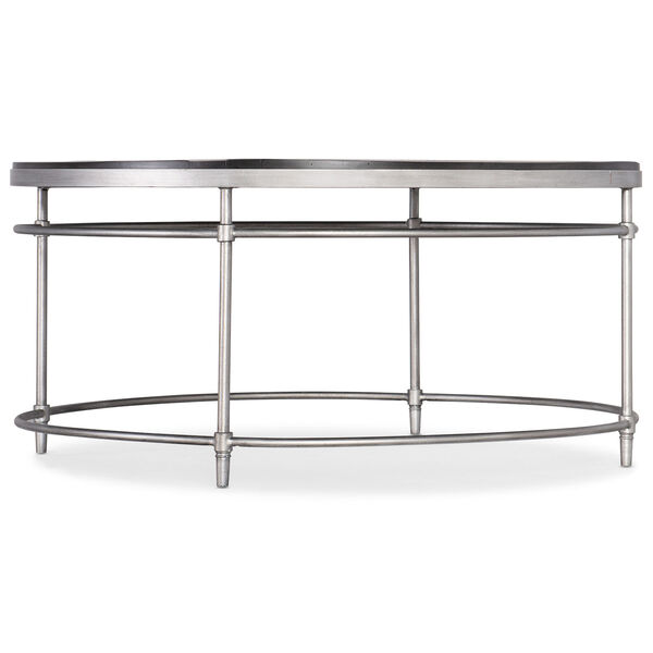 St. Armand Black and Brushed Petwer Round Cocktail Table, image 1