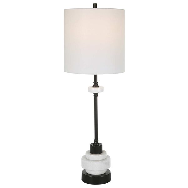 Alliance White and Satin Black Traditional Buffet Lamp, image 1