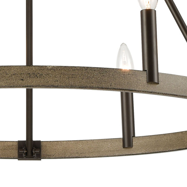 Transitions Oil Rubbed Bronze and Aspen Six-Light Chandelier, image 3