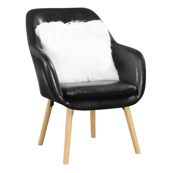 Take a Seat Black Faux Leather Charlotte Accent Chair, image 3