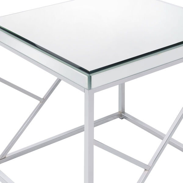 Evelyn Chrome Mirror Top End Table, image 4