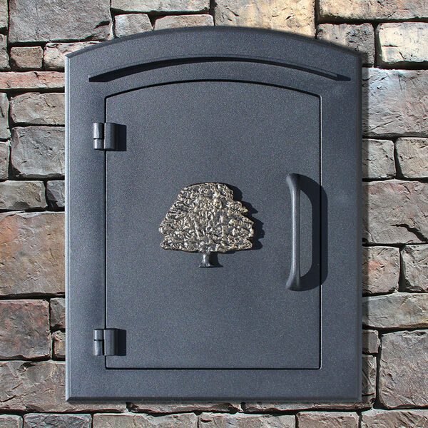 Manchester Black Non-Locking Decorative Oak Tree Logo Door Column Mount Mailbox, image 2