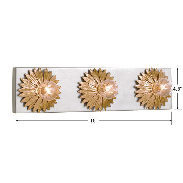 Broche Three-Light Antique Gold and Antique Silver Bath Light, image 5