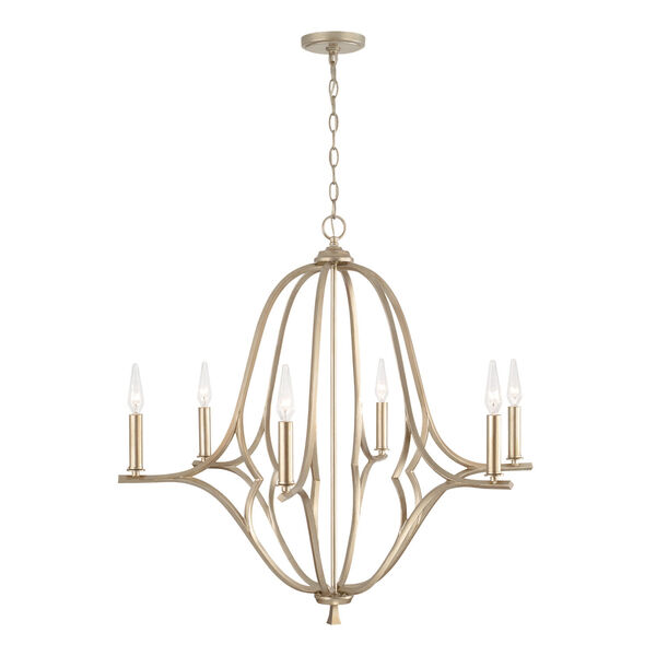 Claire Brushed Champagne Chandelier, image 2