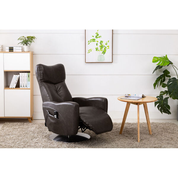 Linden Chrome Black Pepper Air Leather Power Recliner, image 3