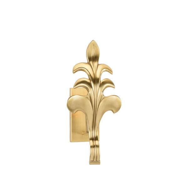 Antique Brass One-Light Acanthus Leaf Wall Sconce, image 1