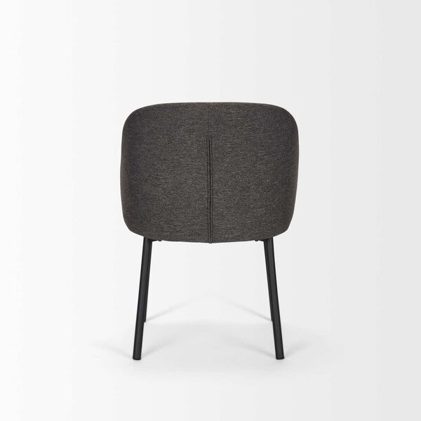Shannon Gray Fabric and Matte Black Metal Dining Chair, image 3