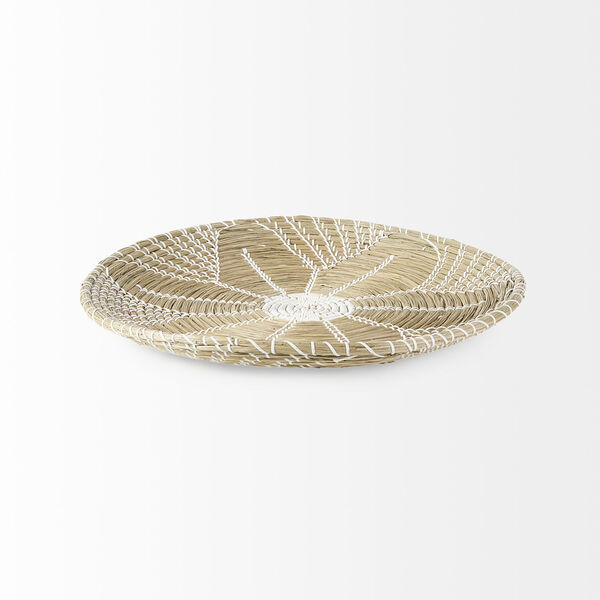 Mekhi Light Brown and White Round Wall Hanging Plate, image 5