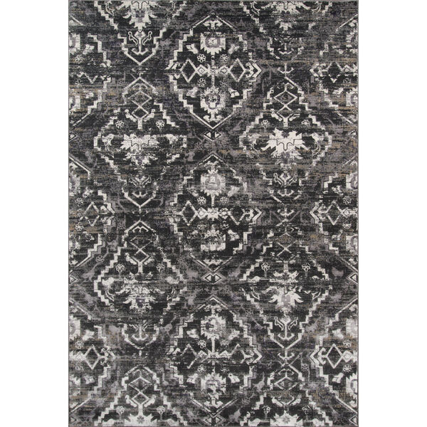 Juliet Damask Charcoal Runner: 2 Ft. 3 In. x 7 Ft. 6 In., image 1