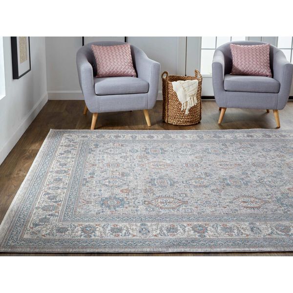 Marquette Taupe Silver Blue Rectangular 4 Ft. x 5 Ft. 3 In. Area Rug, image 4