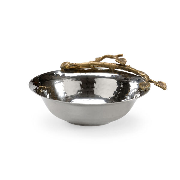 Antique Gold and Polished Nickel Fresh Twig Bowl, image 1