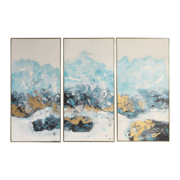 Crashing Waves Abstract Art, Set of 3, image 1
