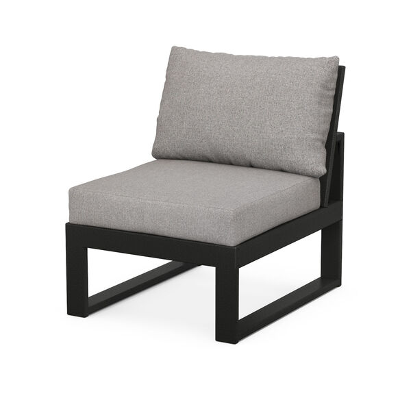 Modular Black and Grey Mist Modular Armless Chair, image 1