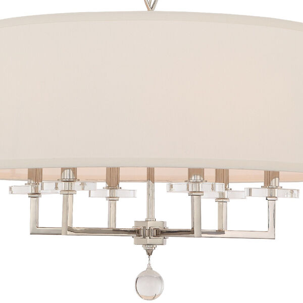 Paxton Six-Light Polished Nickel Chandelier, image 3