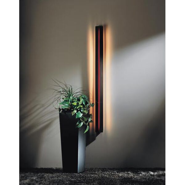 Gallery Dark Smoke Fluorescent One-Light Sconce with Red Acrylic, image 1