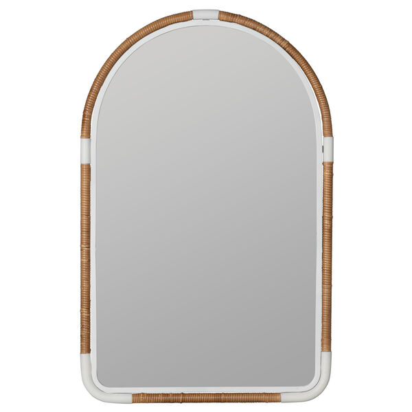 Corinna Natural Rattan and White 37 x 24-Inch Wall Mirror, image 2