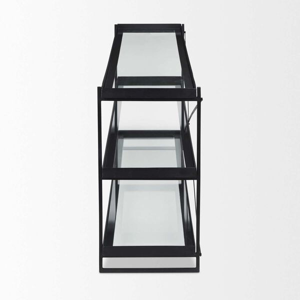 Trey Black Metal with Glass Console Table, image 3