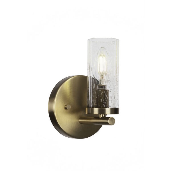Trinity New Age Brass One-Light Wall Sconce with Clear Bubble Glass, image 1