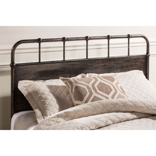 Grayson Rubbed Black Queen Headboard With Frame, image 1