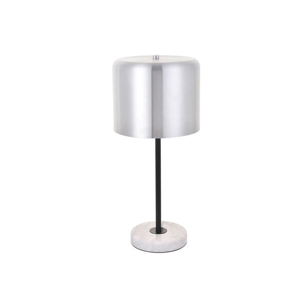 Exemplar Brushed Nickel Black and White Nine-Inch One-Light Table Lamp, image 4