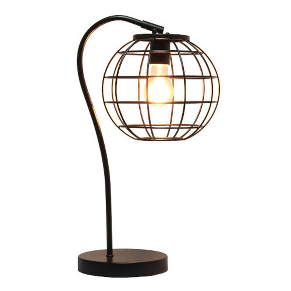 Wired Black One-Light Cage Table Lamp, image 2