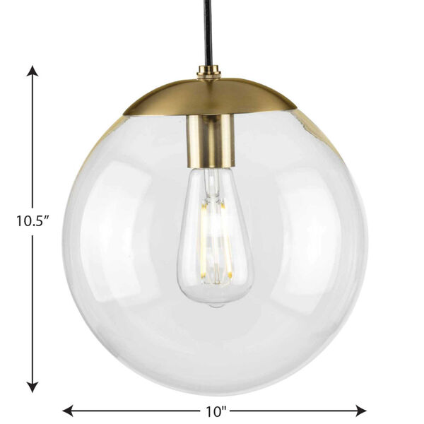 P500310-109: Atwell Brushed Bronze One-Light Pendant with Clear Glass, image 4