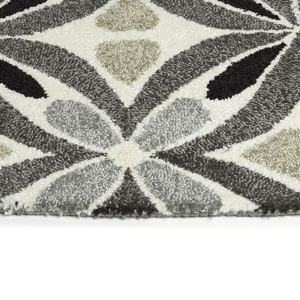 Peranakan Tile Gray, Black and Ivory Indoor/Outdoor Rug, image 3