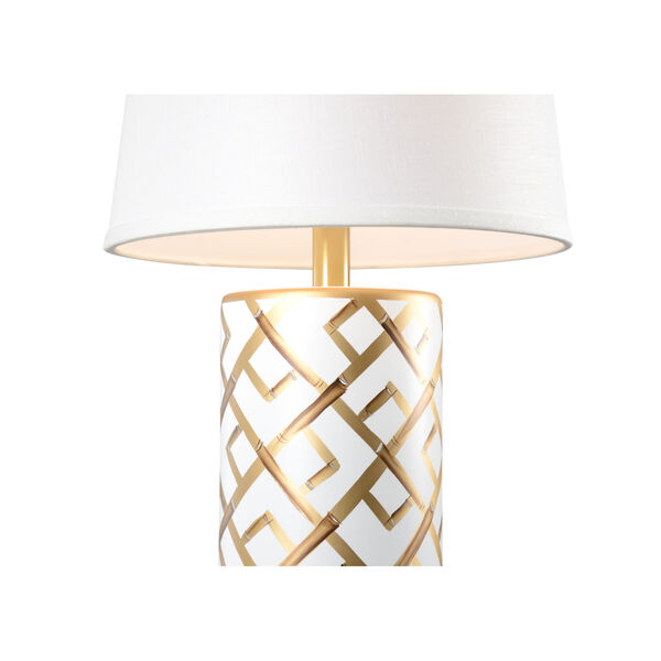 Pam Cain White and Gold One-Light Table Lamp, image 2