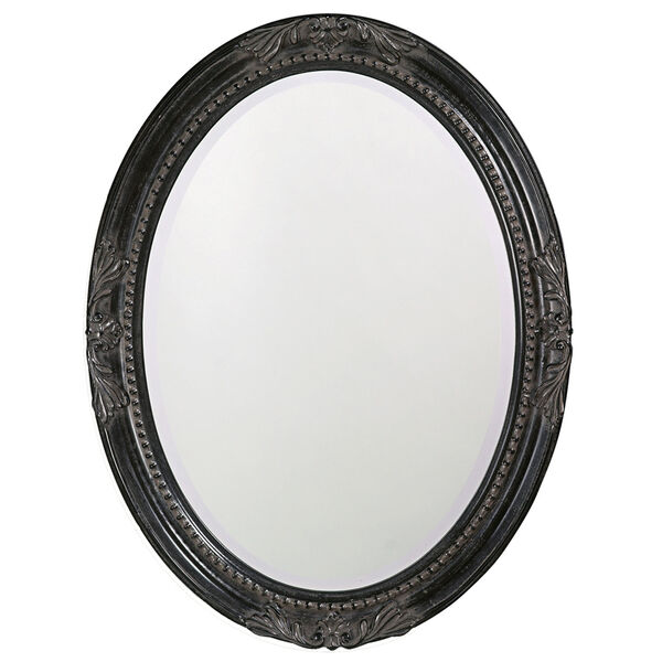 Queen Ann Antique Black Oval Mirror, image 1