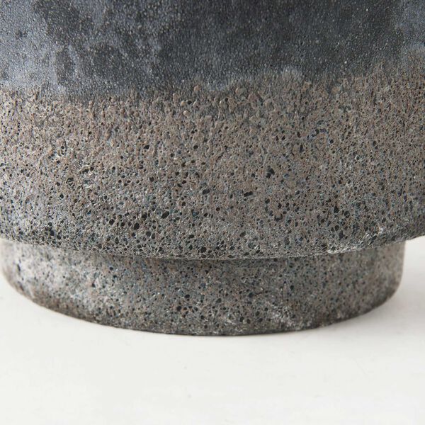 Squally Black and Brown Ceramic Ombre Textured Vase, image 6
