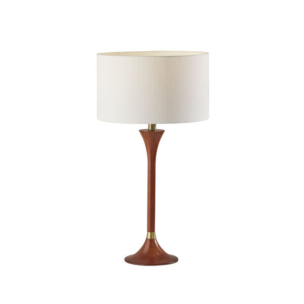 Rebecca Walnut Rubberwood Antique Brass Accent One-Light Table Lamp, image 1