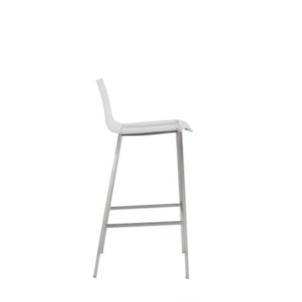 Emerson Clear and Brushed Aluminium Counter Stool, Set of 2, image 3