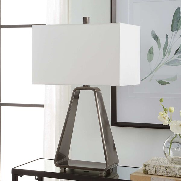 Halo Polished Nickel One-Light Open Table Lamp, image 3