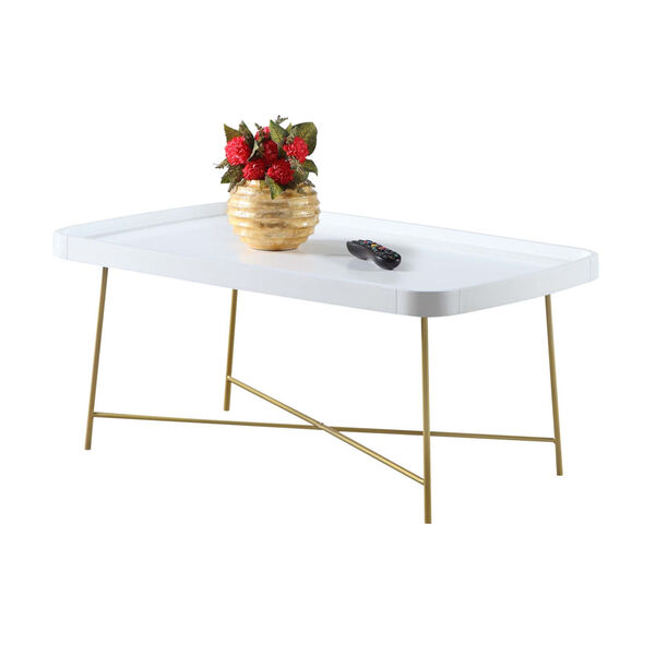 Lunar White and Gold Coffee Table, image 2