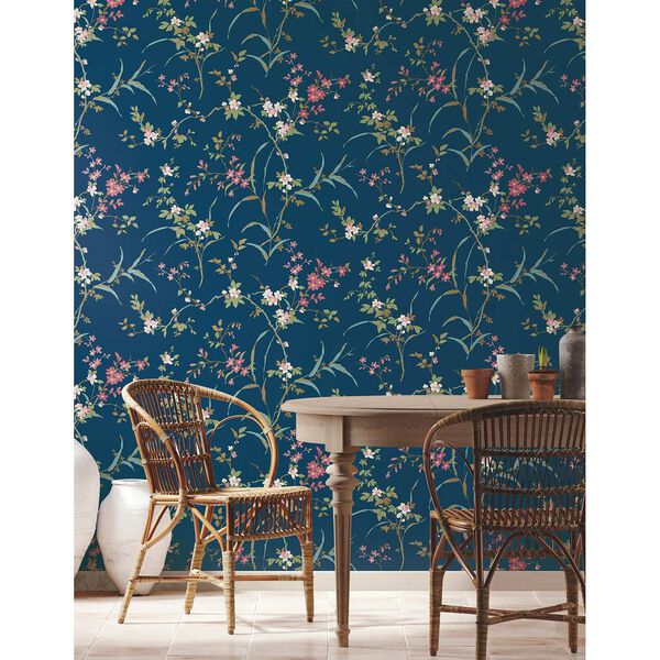 Blossom Branches Navy Wallpaper, image 3