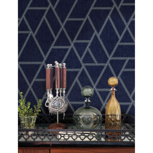 Grandmillennial Navy Pathways Pre Pasted Wallpaper - SAMPLE SWATCH ONLY, image 6