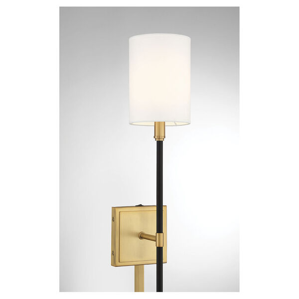 Chelsea White and Natural Brass One-Light Wall Sconce, image 6