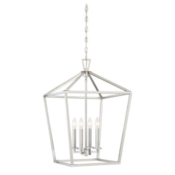 Anna Brushed Nickel 17-Inch Four-Light Pendant, image 1