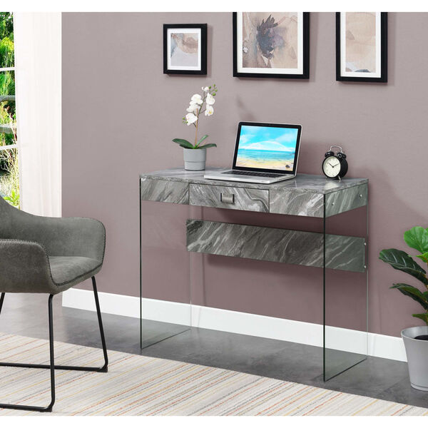 Soho Gray Marble Office Desk, image 1