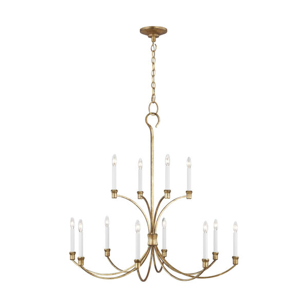 Westerly Antique Gold 42-Inch 12-Light Chandelier, image 1