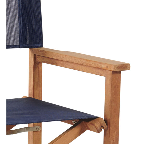 Director Blue Teak Folding Outdoor Chair, image 3