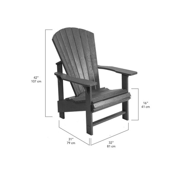 Generations Upright Adirondack Chair-Slate Grey, image 8