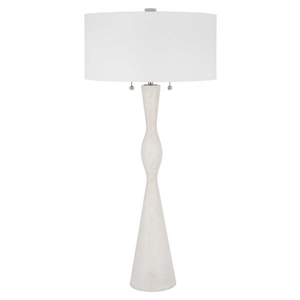 Sharma Ivory and Polished Nicke Two-Light Table Lamp, image 3