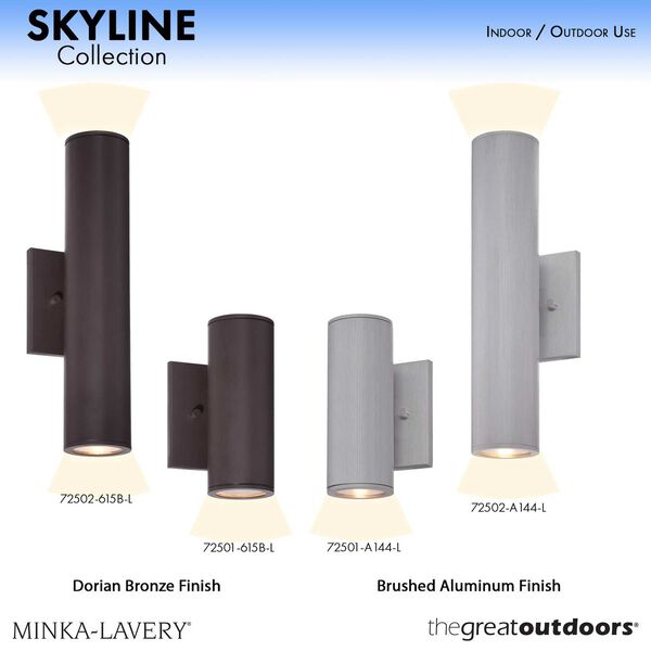 Minka-Lavery Skyline Dorian Bronze One-Light Outdoor LED Wall Mount 72501- 615B-L Bellacor
