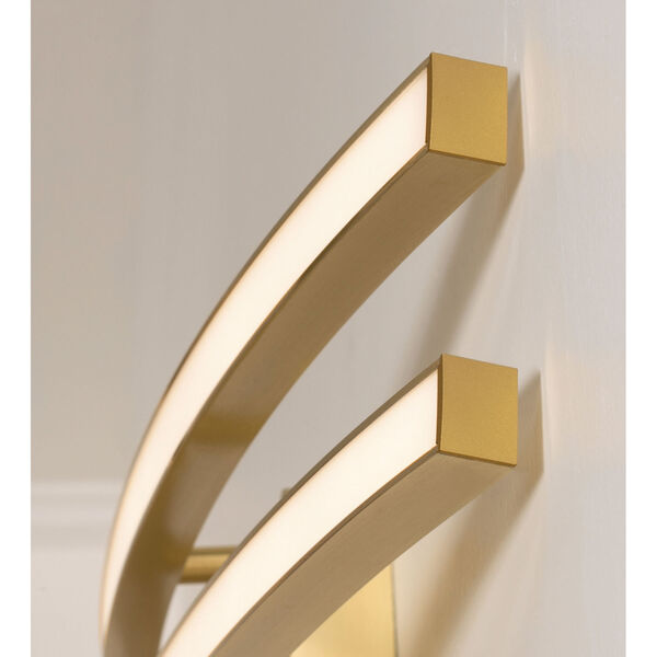 Harper Satin Brass 36-Inch Two-Light Integrated LED Bath Vanity, image 4